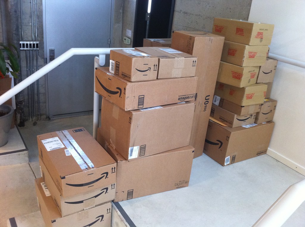 Pile of Amazon packages