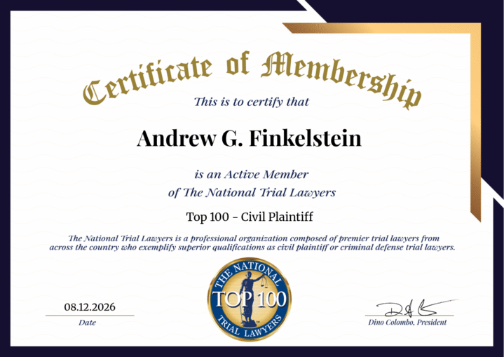 Andrew Finkelstein: National Trial Lawyers - Civil Plaintiff - Top 100 Lawyers